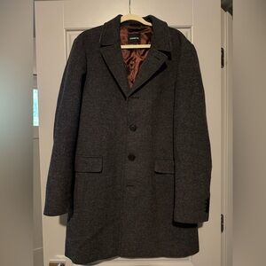 Express Men's Charcoal Wool Topcoat